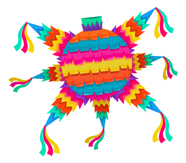 Piñata de estrella con papel y listones de colores